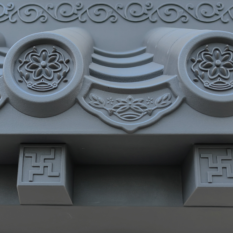 大号免架子瓦树脂45crm仿古立体屋檐新中式一体兔架子装饰塑料瓦