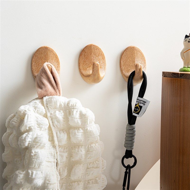 仿木色挂钩免打孔粘钩门后置物钩子厨房浴室毛巾钩简约装饰挂钩,家居饰品,装饰挂钩,淘宝优惠券,粉丝福利购,淘宝优惠卷