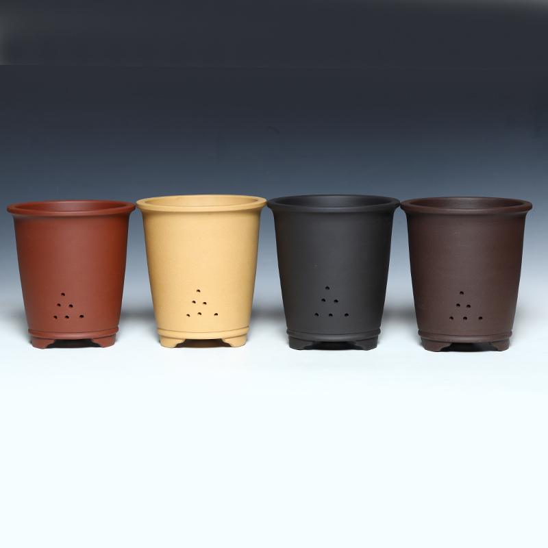 宜兴紫砂兰花盆透气高端矮兰花专用盆桌面紫砂花盆精品2Z021新款