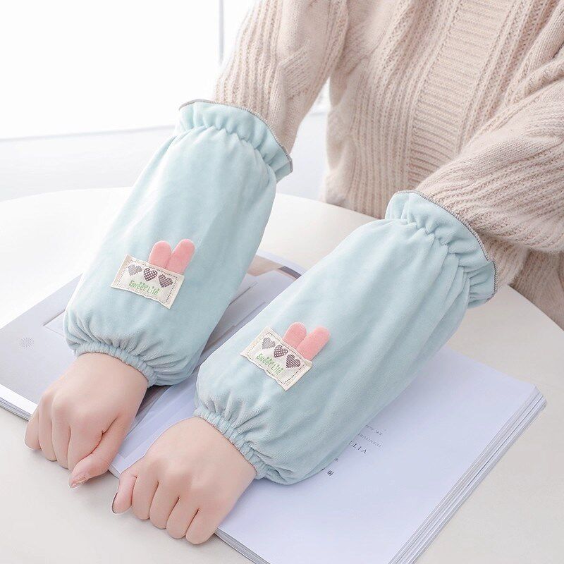 韩版可爱袖套女长款羽绒服工作防脏套袖儿童手袖头学生短款秋冬季