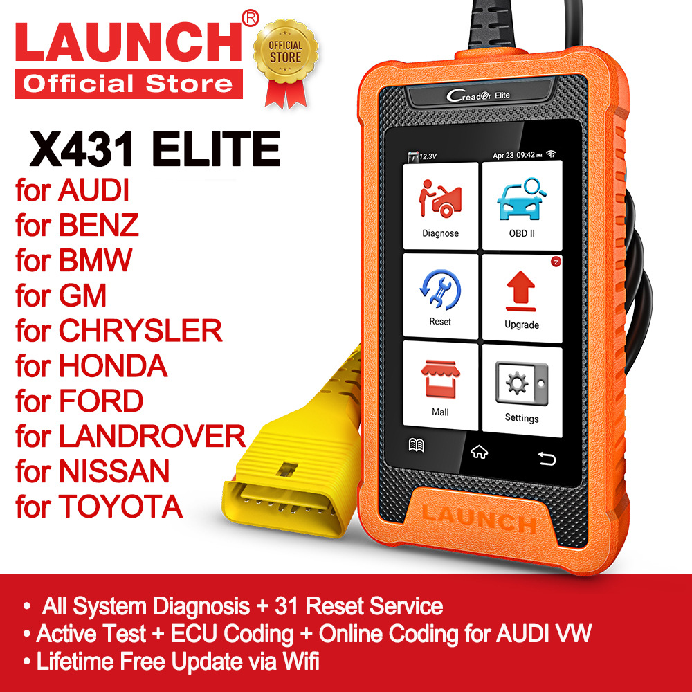 元征LAUNCH X431Elite AUDI BENZ BMW GM汽车故障诊断仪外贸