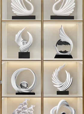 意式轻奢高档极简酒柜装饰摆件客厅电视餐边柜高端大气上档次摆设