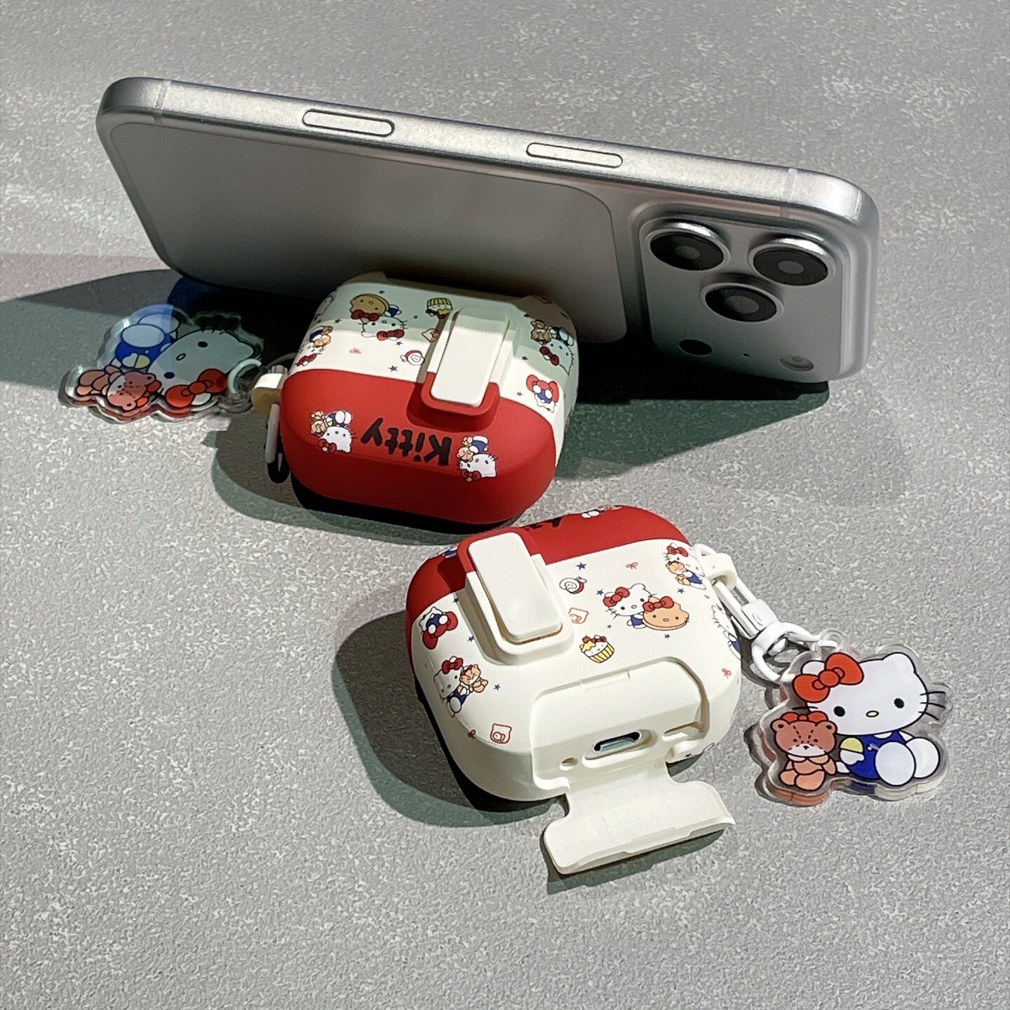 带支架卡通可爱猫锁扣开关适用苹果airpods pro3蓝牙耳机保护套airpods4代挂绳airpodspro2防摔耳机壳新款