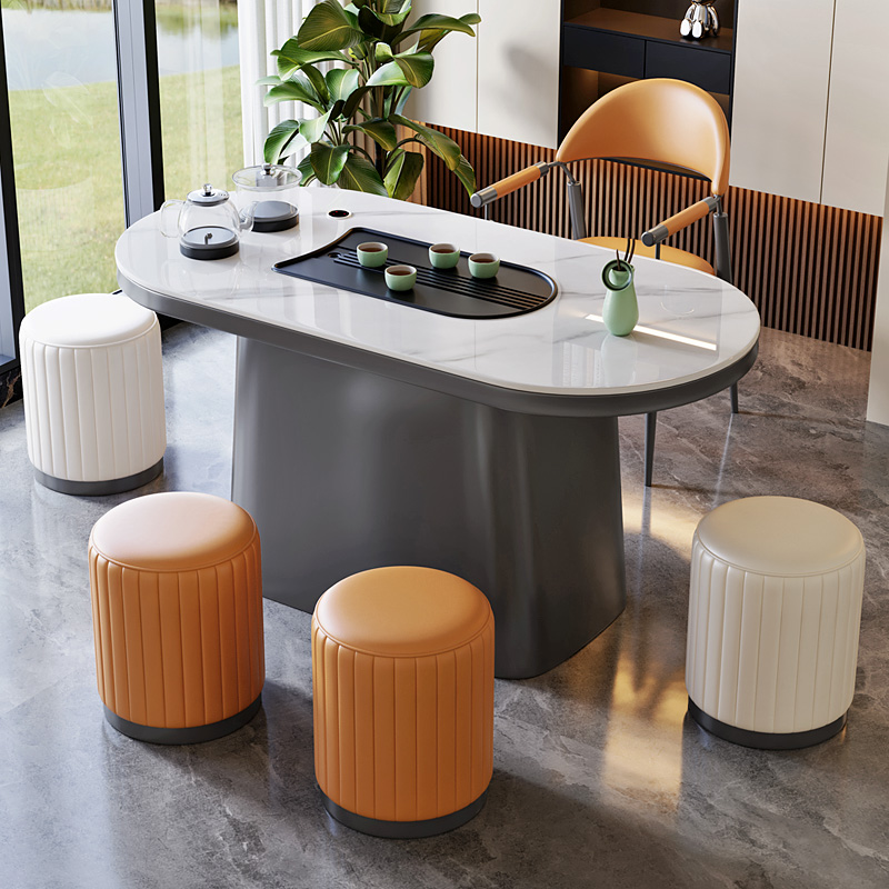 速发型约岩板茶台功夫泡体烧水壶一茶桌小户简家用轻奢茶桌椅组合