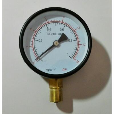 压力表pressure gauge 0～1kg/cm2 0-14psi y-100 表盘直径100mm