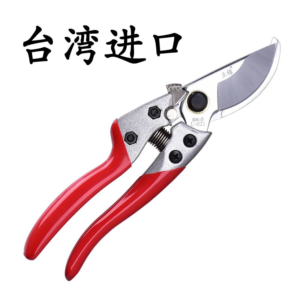 台湾进口SK5钢材园林修剪树枝剪省力修花剪刀园艺剪修枝剪镀铬版