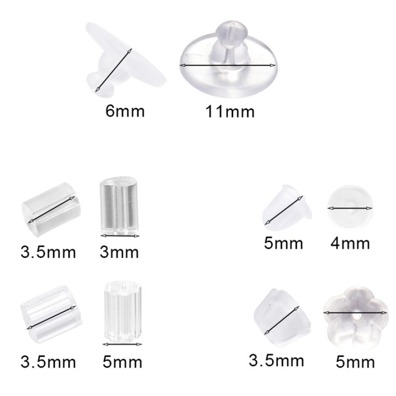 Rubber Earring Backs Silicone Round 200-2000Pcs Ear Plug Blo