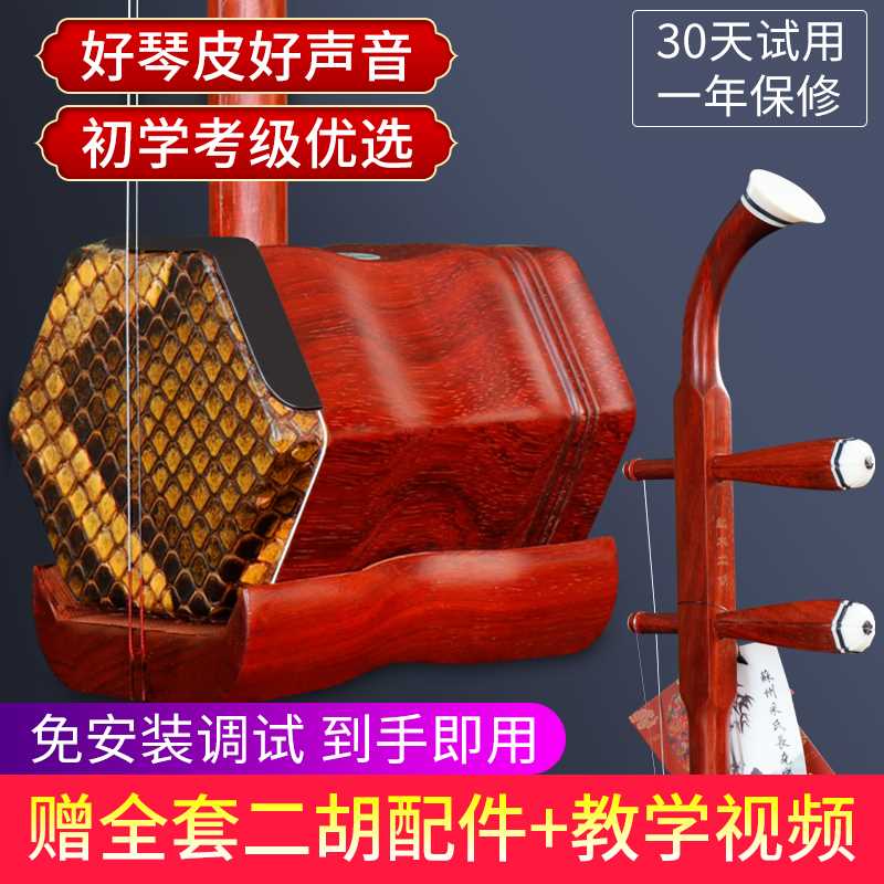 高档苏州红木二胡乐器厂家直销初学者机械轴专业乐队成人胡琴高胡