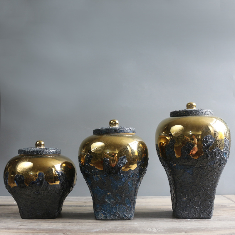 陶瓷罐装饰花瓶摆件软装样板房会所客厅书房玄关家电视柜饰品