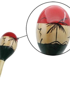 1 Pair Wooden Maracas Rumba Shakers Rattles Maraca Sand Hamm