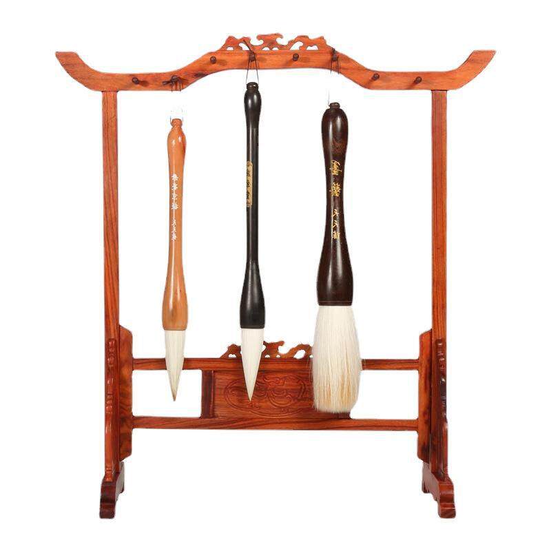花梨木红檀木毛笔挂笔架红木实木毛笔笔挂仿古文房四宝办公室
