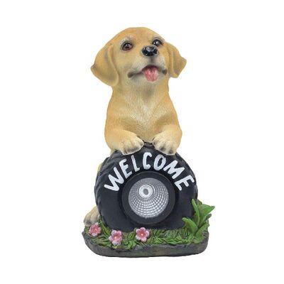 极速Solar Puppy Statue Centerpiece Waterproof Gift Solar