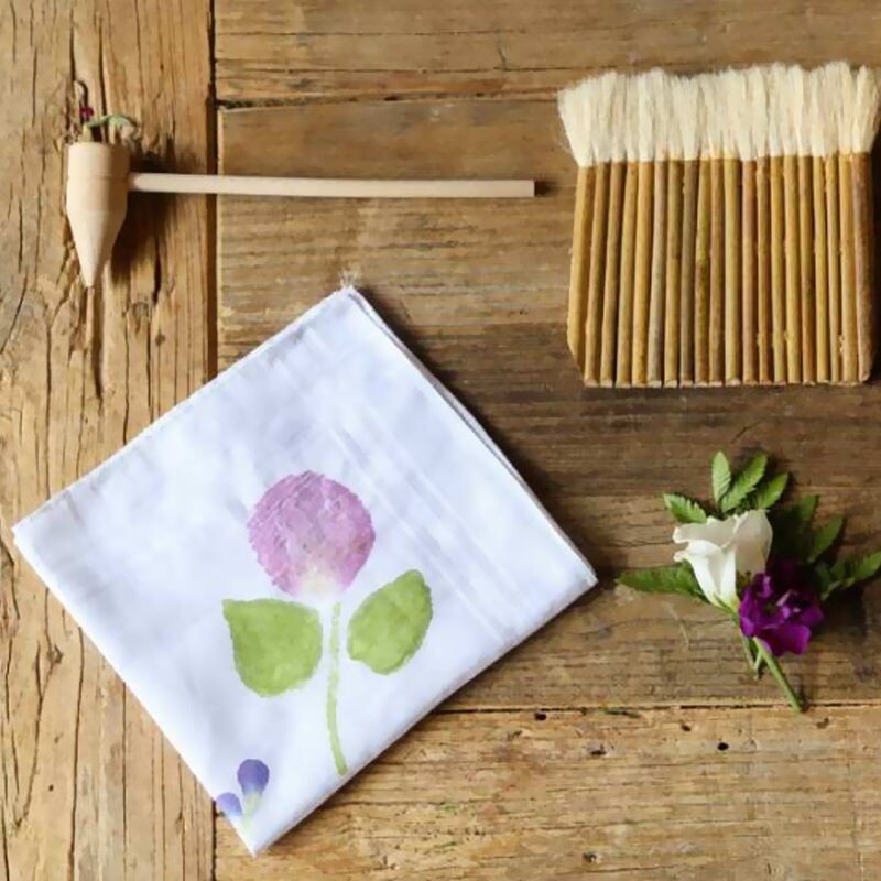 紮染蜡染草木染拓染幼儿园培训机构白布紮染围巾方巾手工DIY布料