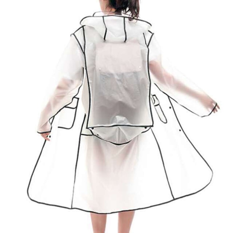 中学生雨披女可爱大人单车创意单人骑行韩版 透明雨衣女