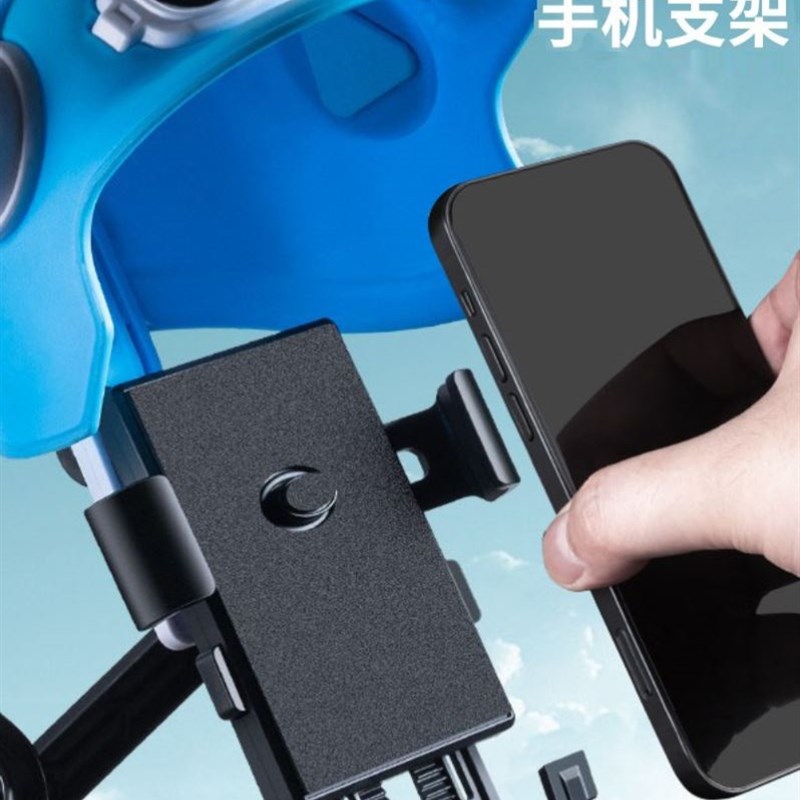 带小头盔电动车手机架防水小雨伞机车外送骑手车载手机导航支架
