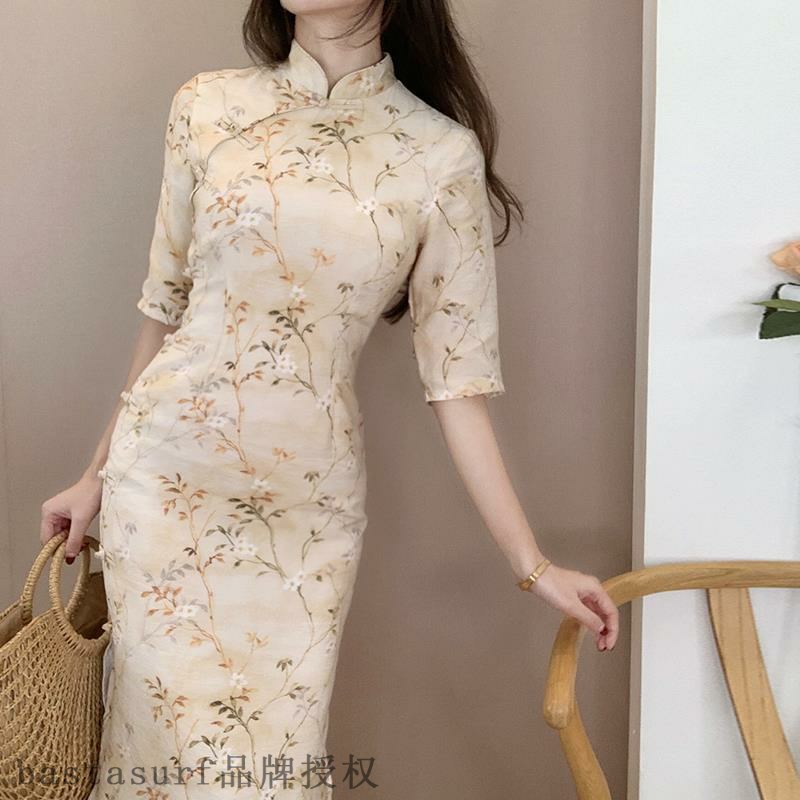 Girls cheongsam 2021 simple and elegant retro gentle and e