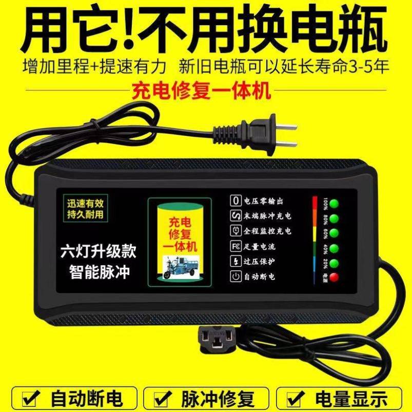 电动车电瓶亏电修复激活器智能自动断电充电器脉冲修复一体机