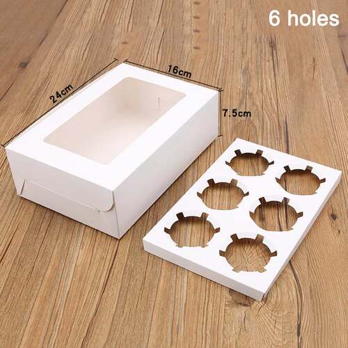 好货10PCS 246 Holes Kraft Paper Cupcake Packing Box Muffin W