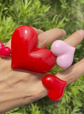 New personality love ring ins tendy fashion solid color love