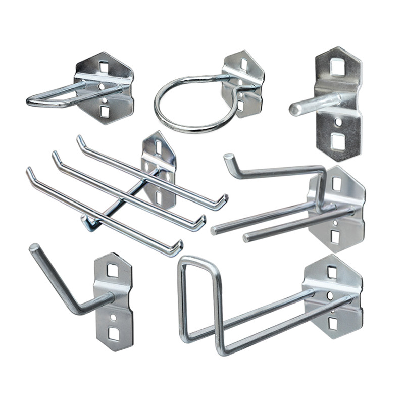 现货物料架五金小挂钩方孔挂板工具货架单直挂钩洞洞板活动扳手架
