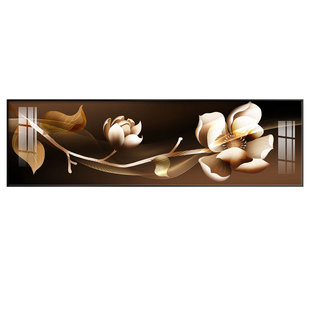 饰画现代简约客厅沙发背景墙面挂画北欧牡丹花主卧 极速卧室床头装