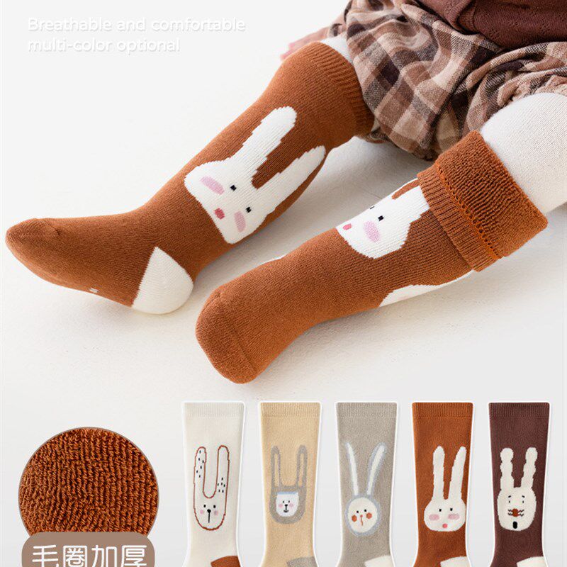 胖婴儿袜子不勒新生婴儿儿长腿袜秋冬止滑袜0一6月过膝袜加厚长袜