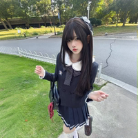 云靡原创正版娃娃领jk西服校供制服套装学院圆领花边收腰西装外套