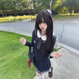云靡原创正版娃娃领jk西服校供制服套装学院圆领花边收腰西装外套