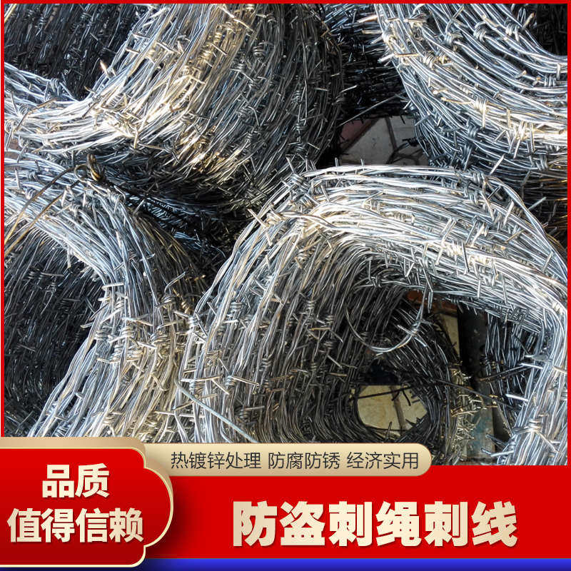 热镀锌刺线护栏防护网防盗隔离整卷铁蒺藜铁刺铁丝网绳简易刺网