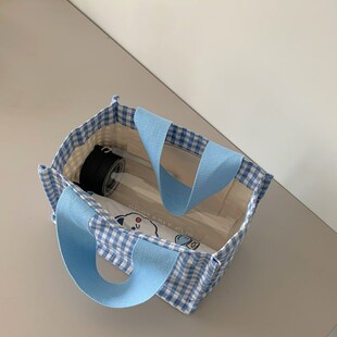 现货饭盒袋带饭手提袋子饭包上班族便携帆布袋便当袋小拎包小学生