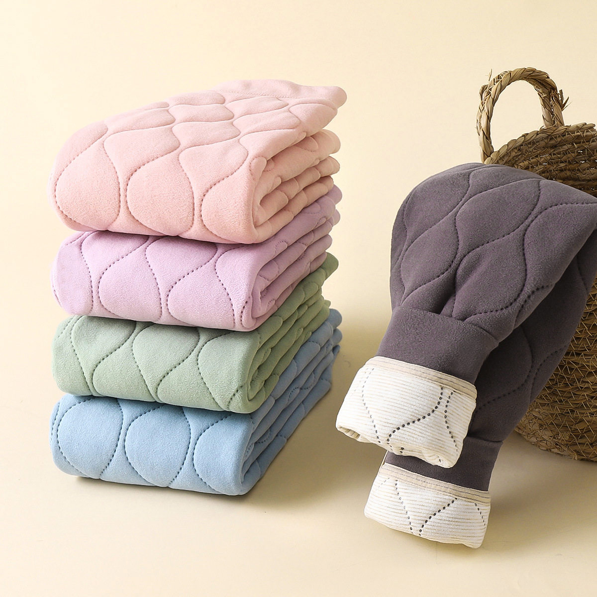 儿童校服棉裤秋冬三层夹棉加绒加厚男童女童学生打底保暖童裤