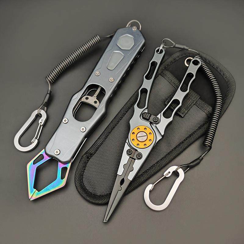 适配铝合金夜光控鱼器路亚钳套装多功能摘钩钳剪线夹铅绑钩拉线钓