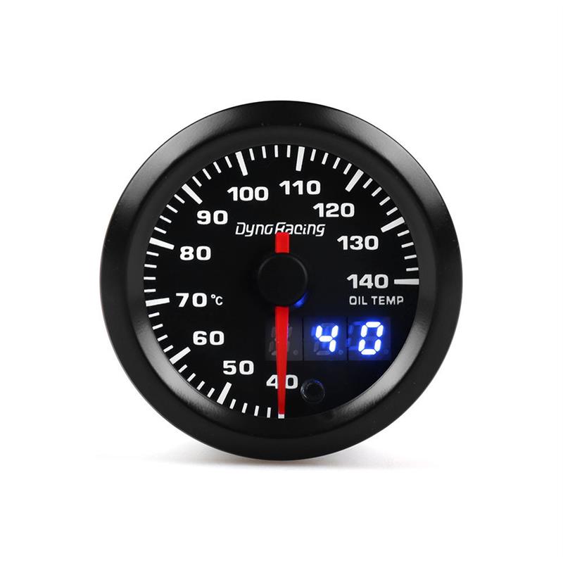 适配汽车改装油温表12V2寸52mm通用 螺旋外壳指针液晶双显七彩油