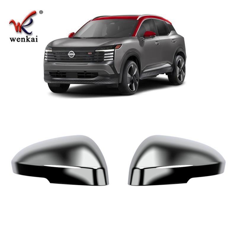 适配适用于25款日产劲客Kicks改装后视镜罩倒车镜壳碳纤纹理反光