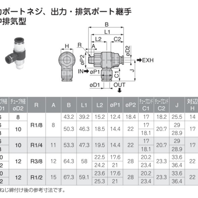 日本PISCO快速排气阀 EQ02-P02C08C10