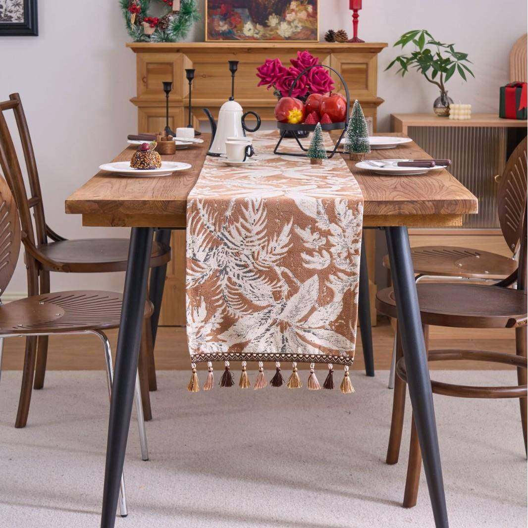 伊缦琪韵桌旗美式田园长条餐桌布茶旗流苏装饰电视柜茶几盖布防尘