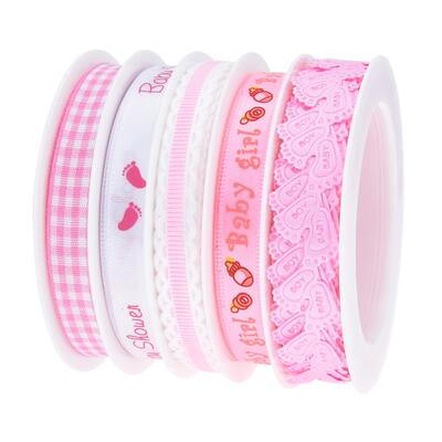 temu奶瓶babyshower丝带脚丫创意礼品包装带满月伴手礼品绸带