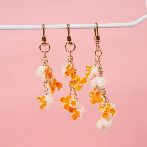 PVC仿真爆米花挂件日韩风仿真食物食玩钥匙扣包包装饰小礼物