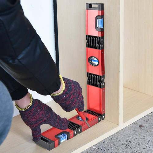 多功能折叠水平尺多角度高精准建筑装修拐角测量木工工具水平仪