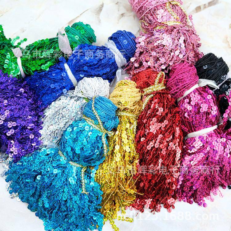 15-30cm亮片流苏花边排须吊穗花边礼服婚纱拉丁舞服装辅料一条起