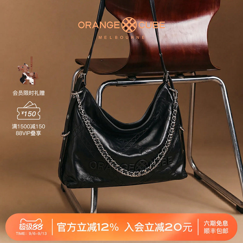 Orange Cube电车hobo包2026夏女包单肩真皮腋下流浪包通勤斜挎包图片