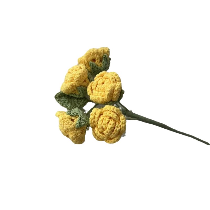 多头玫瑰花编织花束手工钩针仿真花毛线花朵成品情人Y节教师节礼