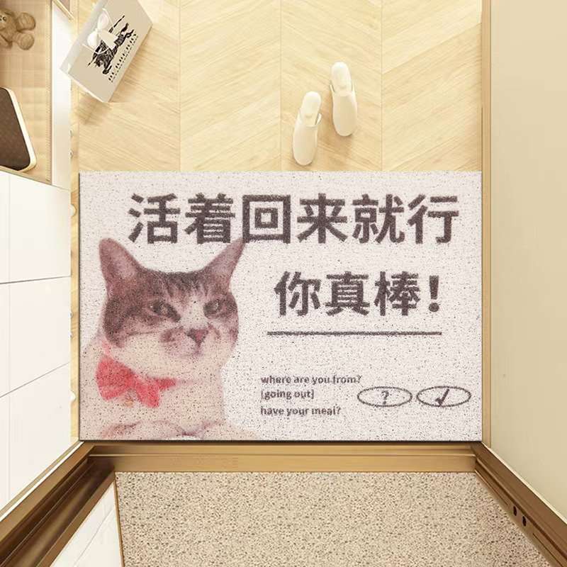 uv活着回来就行地毯进门丝圈脚垫防滑耐脏门口创意搞笑地垫入户门