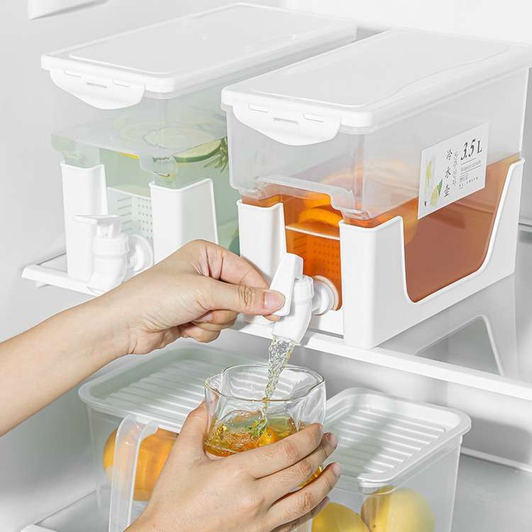 米木.冷水壶带龙头冰箱凉水壶过滤家用饮料桶冷饮水果茶桶冷萃壶