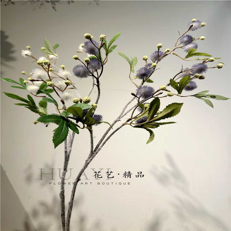 毛栗果枝仿真枝条树枝插花 花束美陈造景软装花艺素材家居摆放