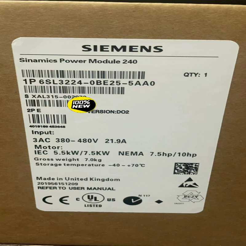 6SL3224-0BE25-5AA0西门子全新G120变频器（瓠子电子）