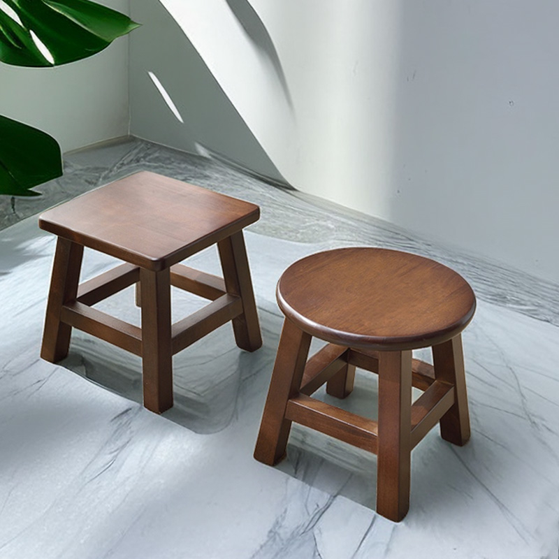 实木小凳子原木凳家用圆凳橡木小板凳简约矮凳儿童现代换鞋凳整装