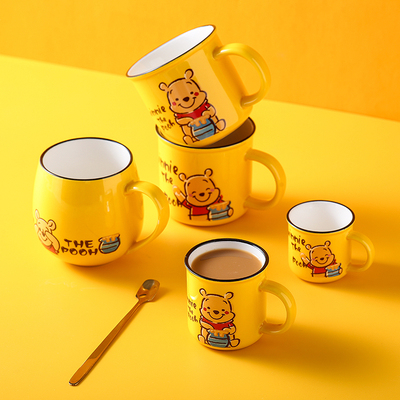 迪士尼维尼熊超可爱陶瓷杯水杯呆萌迷你小号宝宝用办公宿舍情侣用