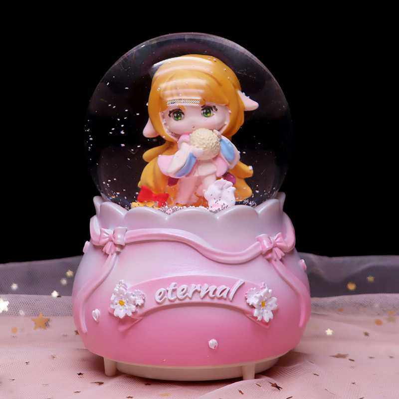 新款直销神幻世界水晶球音乐盒创意树脂公主飘雪八音盒送女孩生日,家居饰品,音乐盒,淘宝优惠券,粉丝福利购,淘宝优惠卷