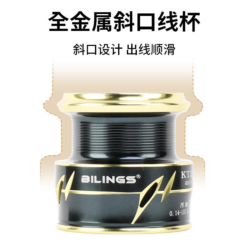 新款直销金属纺车轮户外浅线杯旋入式双线杯路亚海竿微物轮渔轮渔